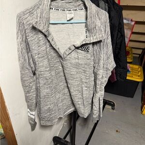 Gray Victorias Secret Quarter-Zip Pullover